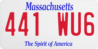 MA license plate 441WU6