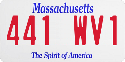MA license plate 441WV1