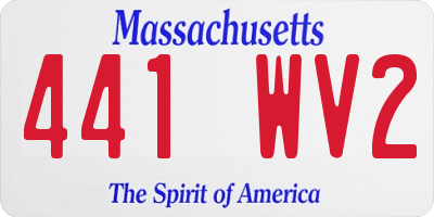 MA license plate 441WV2
