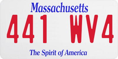 MA license plate 441WV4