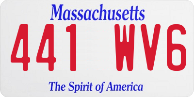 MA license plate 441WV6