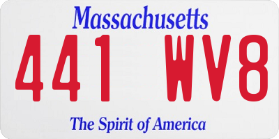 MA license plate 441WV8