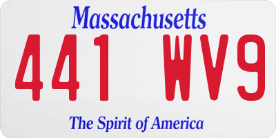 MA license plate 441WV9