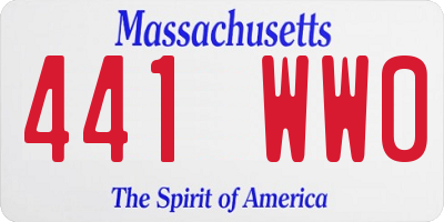 MA license plate 441WW0