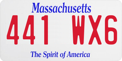 MA license plate 441WX6