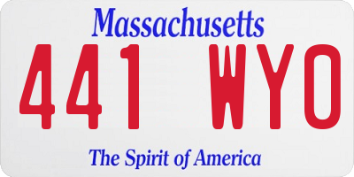 MA license plate 441WY0