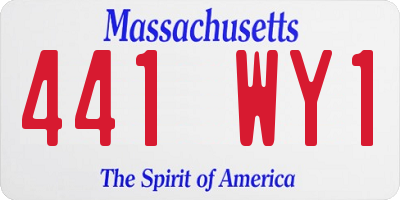 MA license plate 441WY1