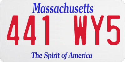MA license plate 441WY5