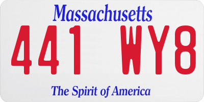 MA license plate 441WY8