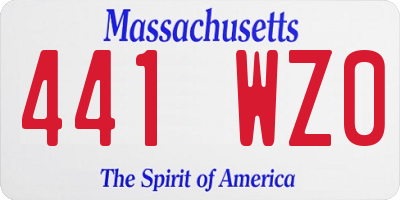 MA license plate 441WZ0