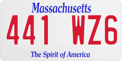MA license plate 441WZ6