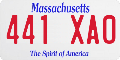 MA license plate 441XA0