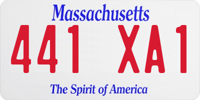 MA license plate 441XA1
