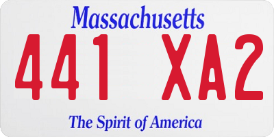 MA license plate 441XA2