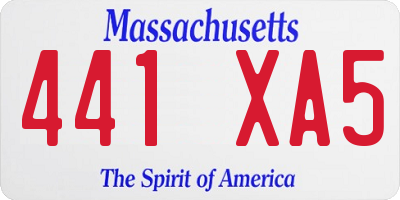 MA license plate 441XA5