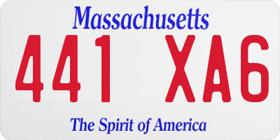MA license plate 441XA6