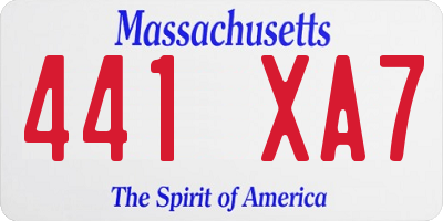 MA license plate 441XA7