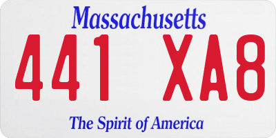 MA license plate 441XA8