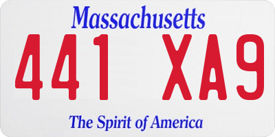 MA license plate 441XA9