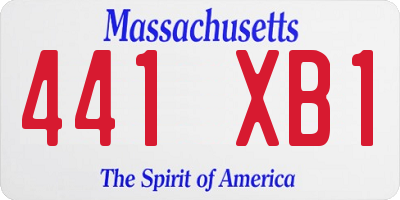 MA license plate 441XB1