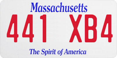 MA license plate 441XB4