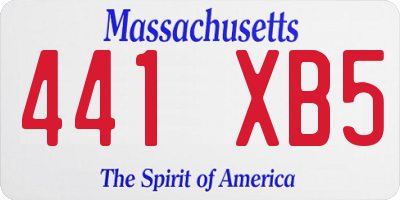 MA license plate 441XB5