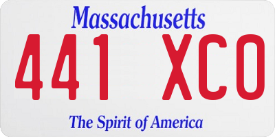 MA license plate 441XC0