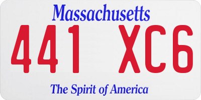 MA license plate 441XC6