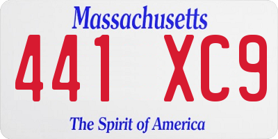 MA license plate 441XC9