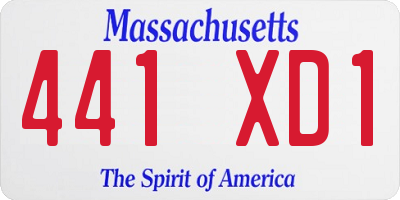 MA license plate 441XD1