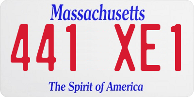 MA license plate 441XE1