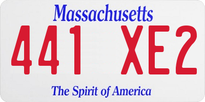 MA license plate 441XE2