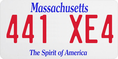 MA license plate 441XE4