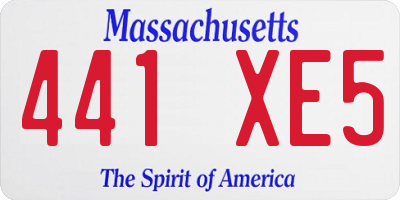 MA license plate 441XE5