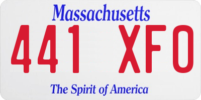 MA license plate 441XF0