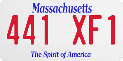 MA license plate 441XF1