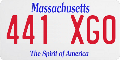 MA license plate 441XG0