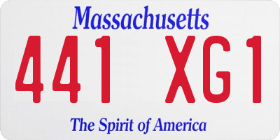 MA license plate 441XG1