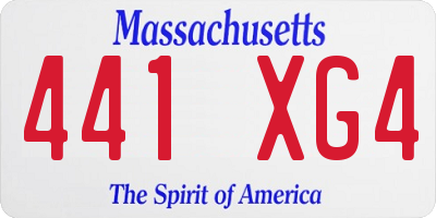 MA license plate 441XG4