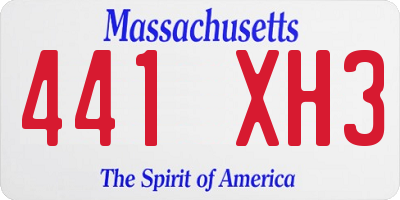 MA license plate 441XH3