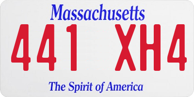 MA license plate 441XH4