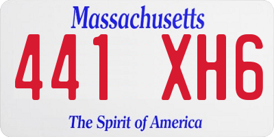 MA license plate 441XH6