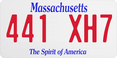 MA license plate 441XH7