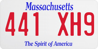 MA license plate 441XH9