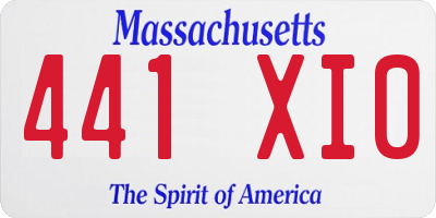 MA license plate 441XI0