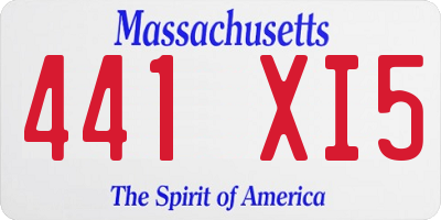 MA license plate 441XI5