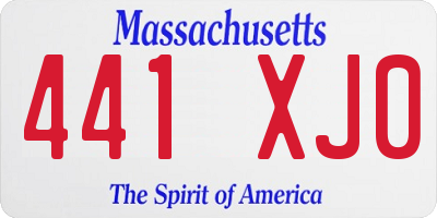 MA license plate 441XJ0