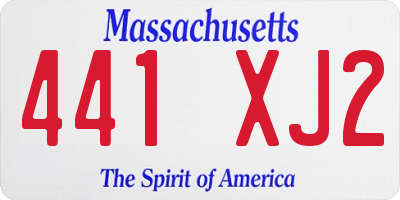 MA license plate 441XJ2
