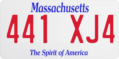 MA license plate 441XJ4