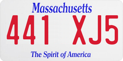 MA license plate 441XJ5